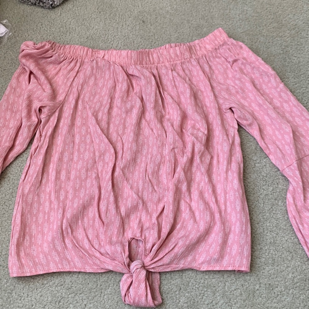 Vintage Havana off the shoulder tie front Blouse M